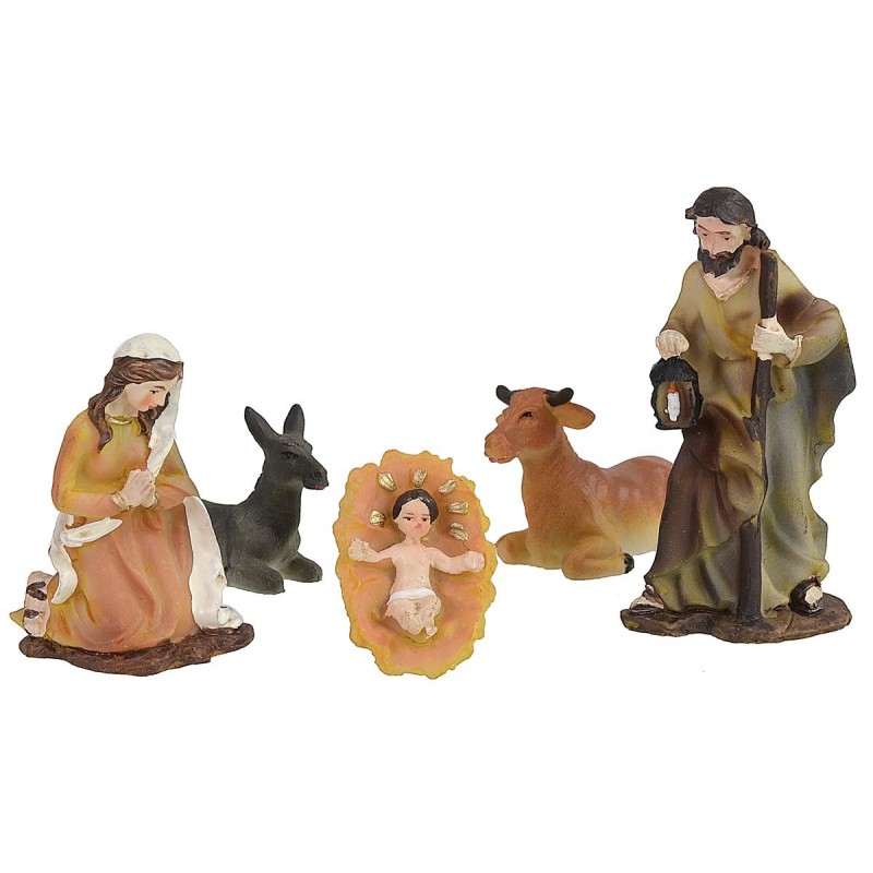 Natividad 5 figuras serie 8 cm en resina, serie, asno