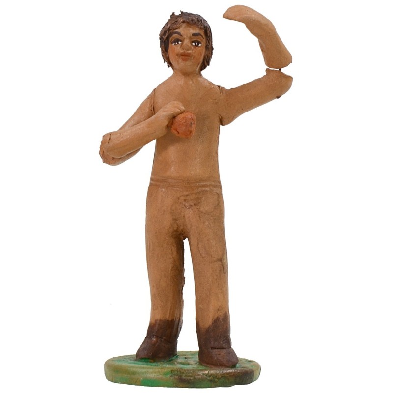 Ragazzo con frutto in terracotta 10 cm altezza, terracotta