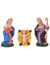 Natividad conjunto 3 piezas serie color 12 cm en pvc Mundo Pesebres