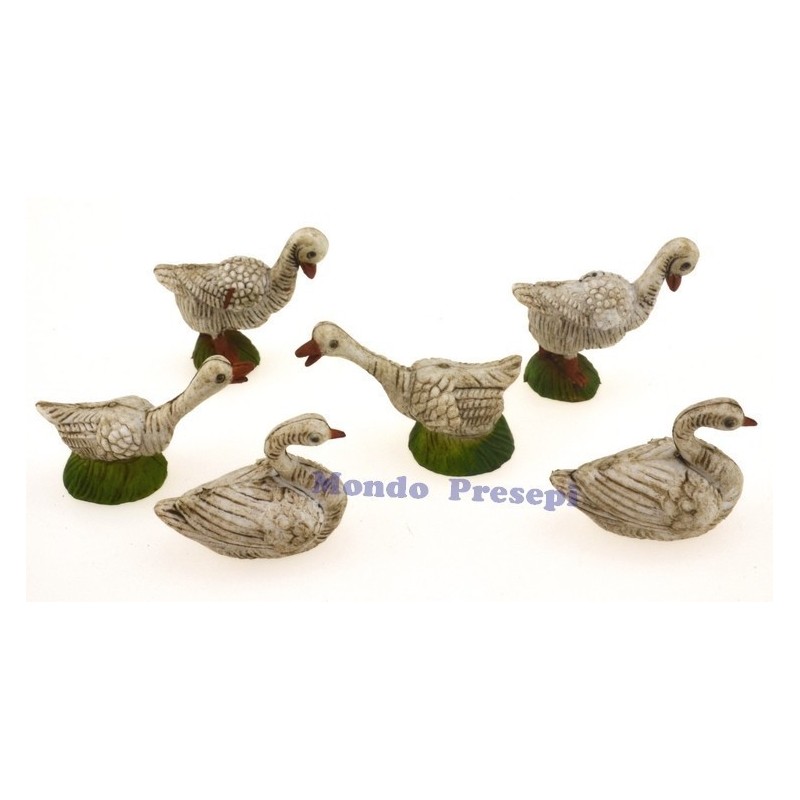 Patinated pvc geese and swans