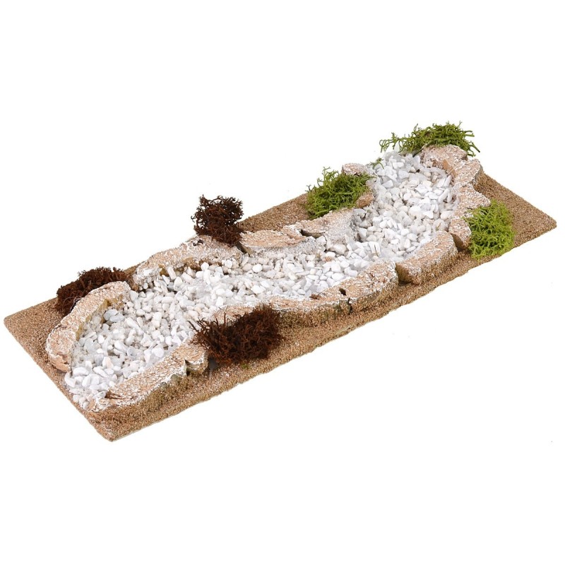 Strada bianca a curve componibile per presepe cm 12x32x2 h