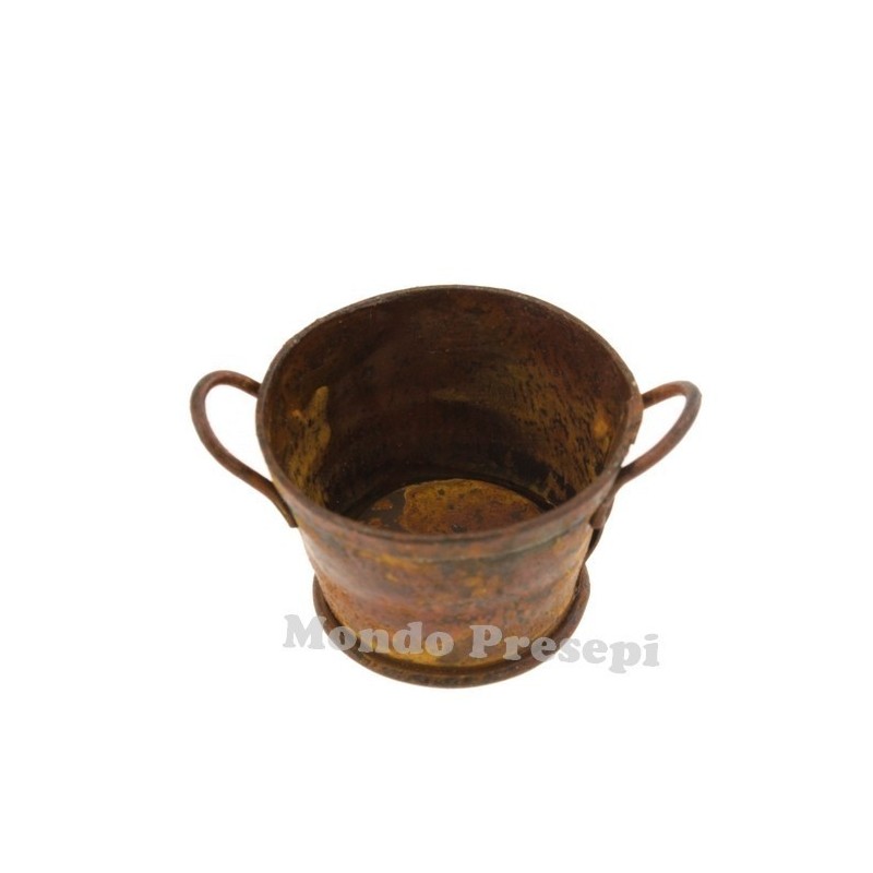 Round antiqued tub 2.5 cm in metal