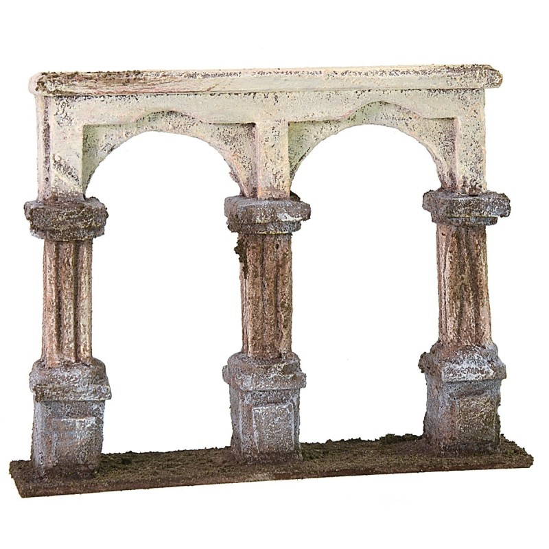 Fachada con columnas cm 17X3,5X13,5 h altura, estatuas