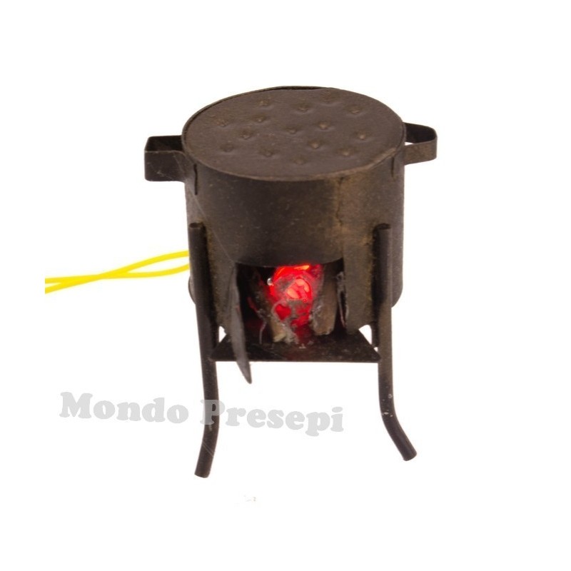 Brazier with led ef. fire complete with power supply