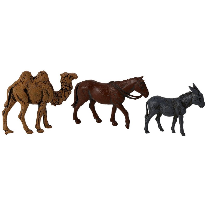 6 cm horse, donkey, and camel set, Landi Moranduzzo series