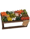 Banco de frutas y verduras de 15x7,5x7,8 cm de alto, altura del banco.