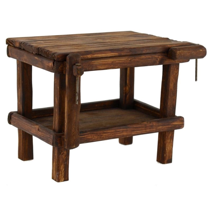 Table with wooden vices cm 16x9x11 h. for 20 cm statues