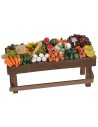 Banco de frutas y verduras de 18x7,5x10 cm de altura, banco, frutas.