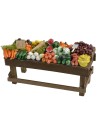 Banco de frutas y verduras de 18x7,5x10 cm de altura, banco, frutas.