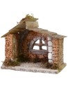 Cabaña con ventana de 15x11x14 cm de altura, estatuas