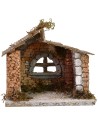 Cabaña con ventana de 15x11x14 cm de altura, estatuas