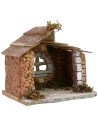 Cabaña con ventana de 15x11x14 cm de altura, estatuas