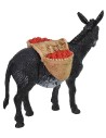 Burro con carga de tomates cm 10x3x8 h altura, estatuas.