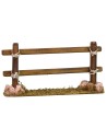 Staccionata in legno con pietre cm 13x3x6,5 h legno, statue