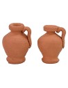 Dos ánforas de terracota de 2,2 cm de altura, ánforas de terracota.