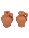 Dos ánforas de terracota de 2,2 cm de altura, ánforas de terracota.