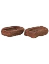 Juego de 2 cajas de terracota de 3,7x2,9x1,1 cm de altura en terracota.