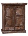 Antiqued wooden wardrobe with doors and drawers cm