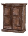 Antiqued wooden wardrobe with doors and drawers cm