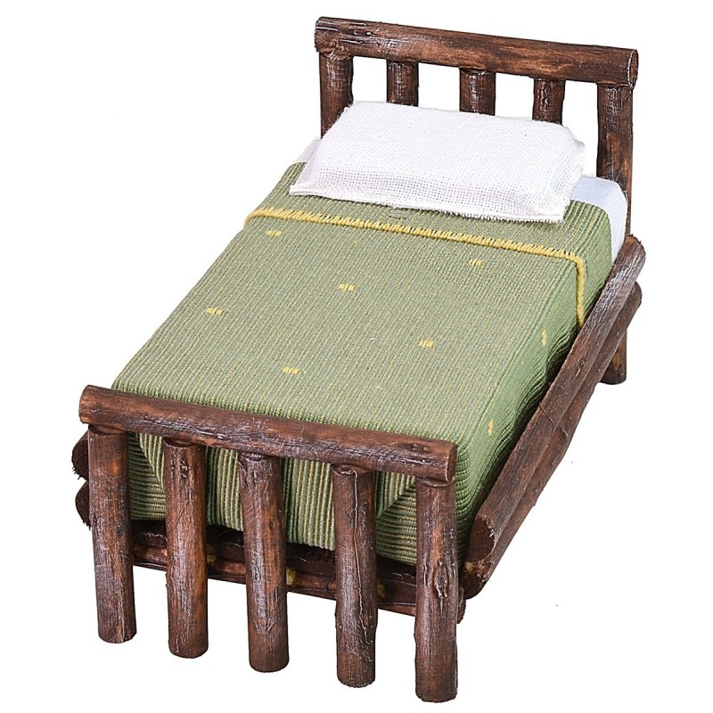 Cama de madera envejecida de una plaza cm 8x14x8 h madera