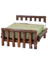 Cama de madera envejecida de dos plazas cm 11x13,5x8 h madera