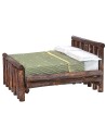 Cama de madera envejecida de dos plazas cm 11x13,5x8 h madera