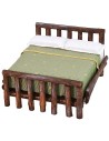 Cama de madera envejecida de dos plazas cm 11x13,5x8 h madera