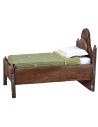 Letto singolo in legno con testata ondulata cm 7x11x8 h