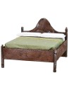 Wooden double bed with wavy headboard cm 10x11x8 h