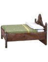 Wooden double bed with wavy headboard cm 10x11x8 h