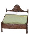 Wooden double bed with wavy headboard cm 10x11x8 h