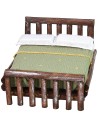 Letto in legno antichizzato a due piazze cm 10,5x11x7 h