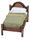 Single bed in antiqued wood with relief cm 4x7x4,5