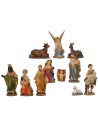 Conjunto de 11 estatuas con Natividad de 7 cm en resina, estatuas de resina.