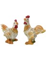 Set gallo e gallina per statue 10 cm