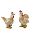 Conjunto de gallo y gallina para estatuas de 10 cm gallina, estatuas, gallo.