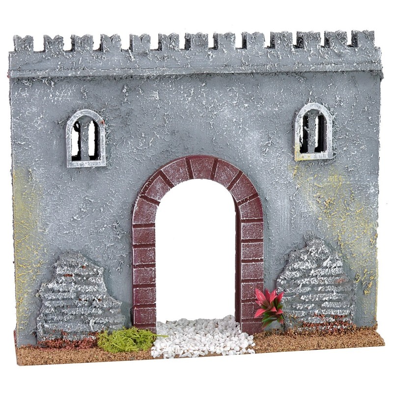 Muralla con portal de 22x6x19 cm de altura, muralla.