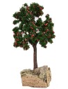 Árbol de manzanas rojas con base de 4x4x13 cm de altura, árbol.