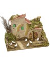 Casa presepe con galline cm 20x12x13 - scenografia presepe