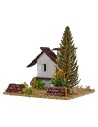 Houses for nativity scene with tree 13.5x13.5x9h cm