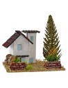 Houses for nativity scene with tree 13.5x13.5x9h cm