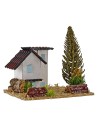 Houses for nativity scene with tree 13.5x13.5x9h cm