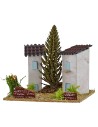 Houses for nativity scene with tree 13x13x9h cm