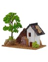 House for nativity scene with tree 15x8x9.5h cm