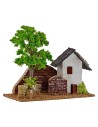 Casetta per presepe con albero cm 15x8x9,5h Mondo Presepi