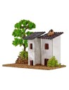 Houses for nativity scene with tree cm 15x8x9 h