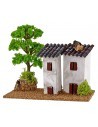 Houses for nativity scene with tree cm 15x8x9 h