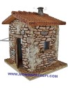 Casa in pietra con fumo cm 15x12x19 h. Mondo Presepi