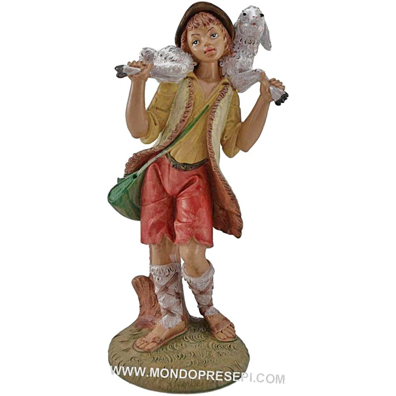 Shepherd with sheep on his shoulders 30 cm Lux Euro