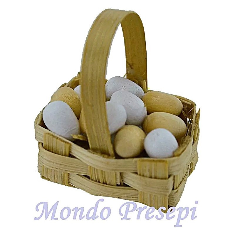 Cesta cm 2,5 con huevos Mundo Pesebres